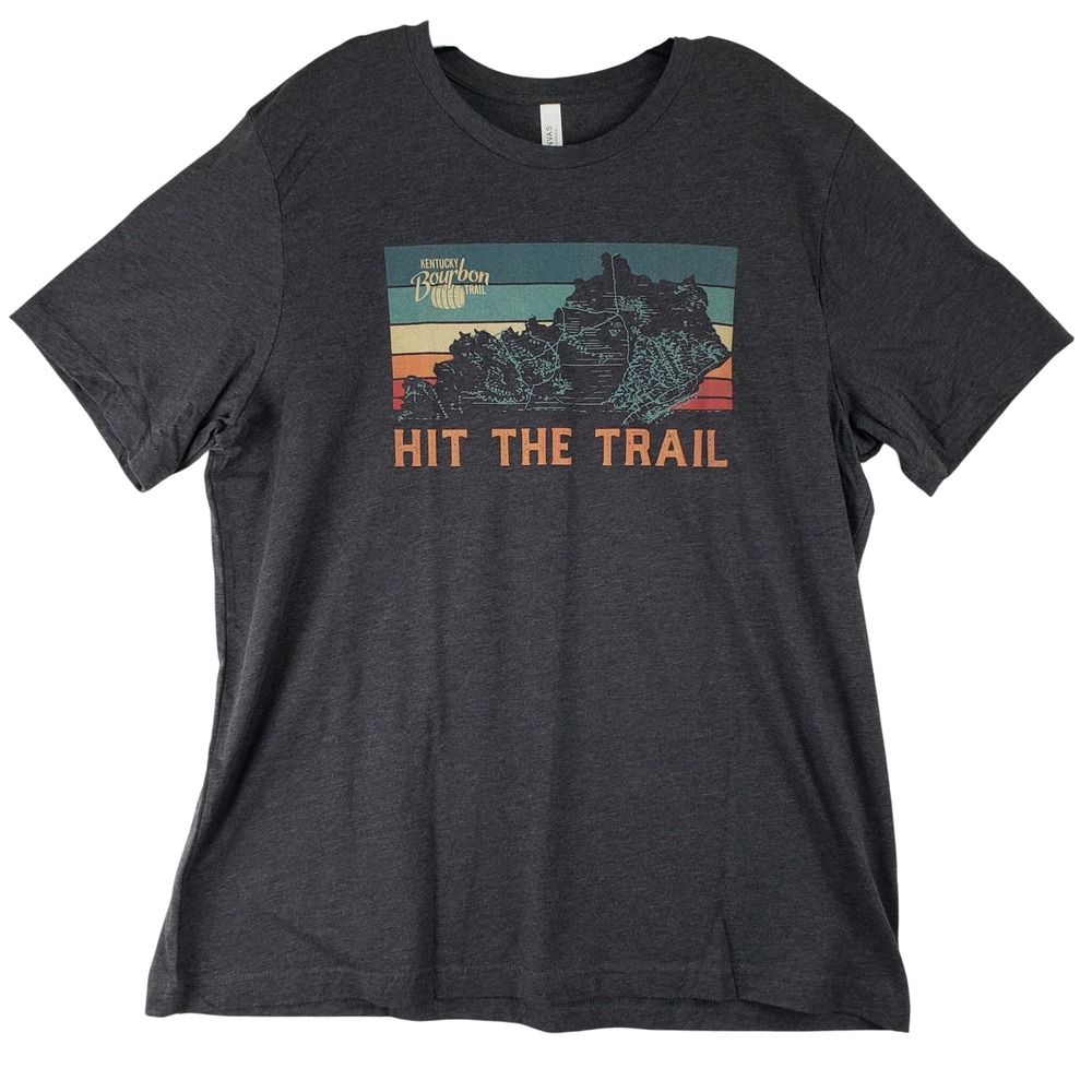 Kentucky Bourbon Trail Bella + Canvas Graphic T-Shirt Men 2XL Gray Travel